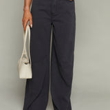 Brooks High Rise Linen Bowed Wide Leg Pant - Bristol Black