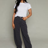 Brooks High Rise Linen Bowed Wide Leg Pant - Bristol Black
