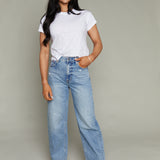 Blake High Rise Barrel Jeans - Blue Cloud