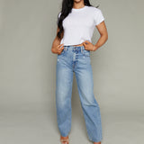Blake High Rise Barrel Jeans - Blue Cloud