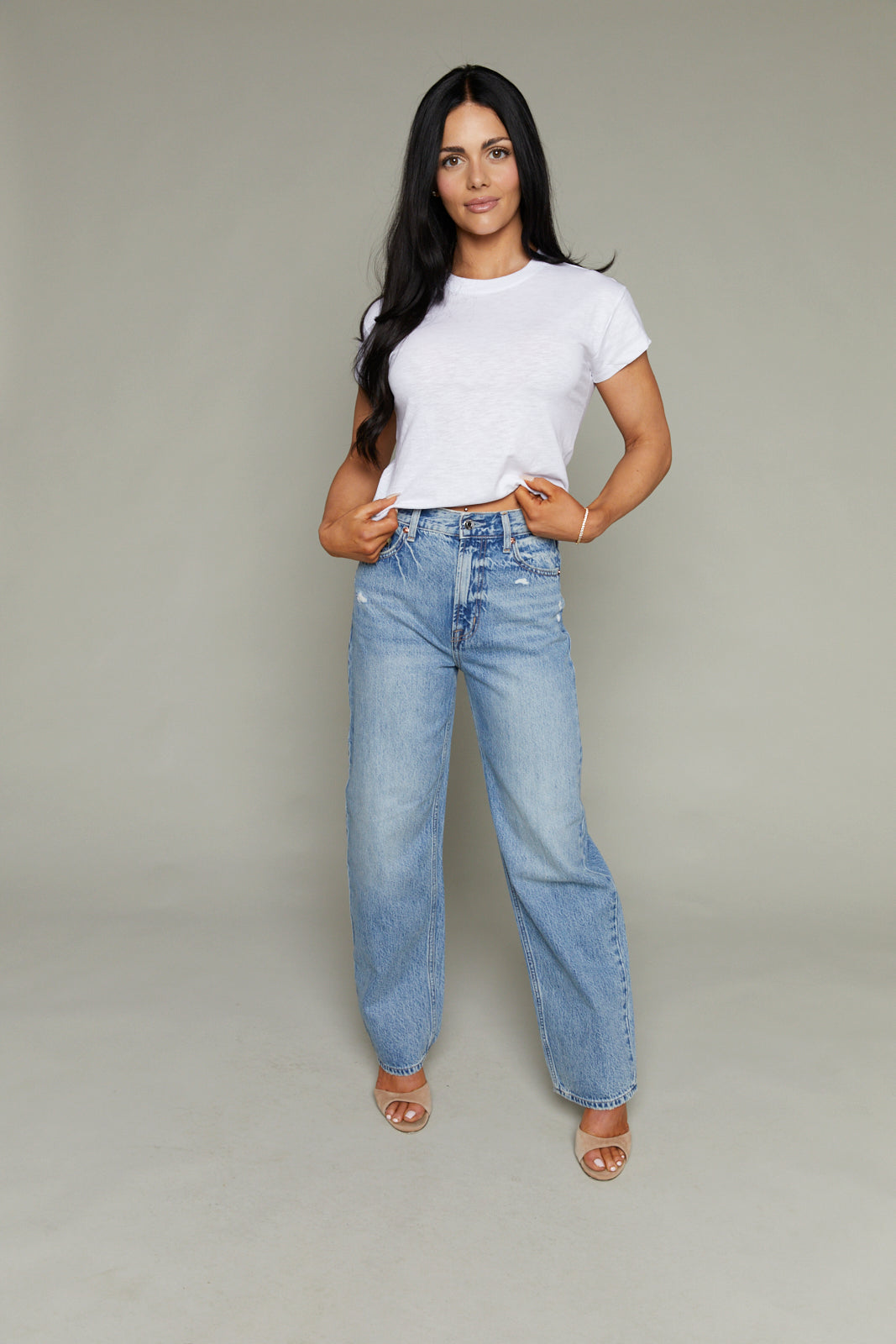 Blake High Rise Barrel Jeans - Blue Cloud
