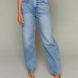 Blake High Rise Barrel Jeans - Blue Cloud