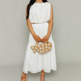 Briley Eyelet Crop Top - White