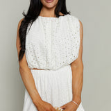 Briley Eyelet Crop Top - White