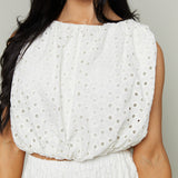 Briley Eyelet Crop Top - White