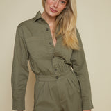Kyle Long Sleeve Pleated Romper