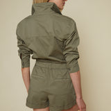 Kyle Long Sleeve Pleated Romper