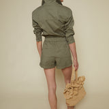 Kyle Long Sleeve Pleated Romper