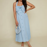Allie Bow Halter Midi Dress