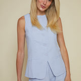 Lottie Sleeveless Linen Vest