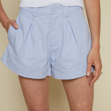 Misty Pleated Linen Shorts
