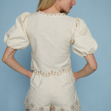 Arlo Pleated Eyelet Shorts