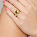 Gold Double Graduated Heart Ring