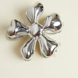 Silver Metal Floral Claw Clip