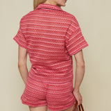 Teagan Woven Button Up - Red