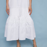 Tommie Pleated Lace Midi Dress