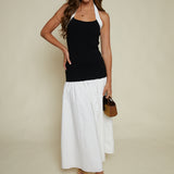 Madilyn Halter Mixed Media Maxi Dress