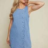 Keaton Scalloped Denim Shift Mini Dress