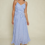 Tessa Striped Crossover Maxi Dress