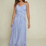 Tessa Striped Crossover Maxi Dress