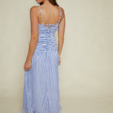 Tessa Striped Crossover Maxi Dress
