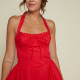 Rihanna Pleated Halter Mini Dress