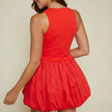 Tinesha Mixed Media Bubble Mini Dress