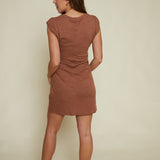 Kiera Ruched Mini Dress - Teakwood