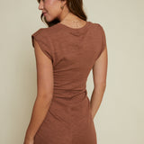 Kiera Ruched Mini Dress - Teakwood