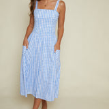 Maybell Gingham Scalloped Midi Dress