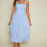 Maybell Gingham Scalloped Midi Dress