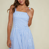 Maybell Gingham Scalloped Midi Dress