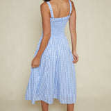 Maybell Gingham Scalloped Midi Dress