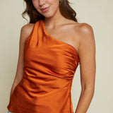 Jaycee Satin One Shoulder Top