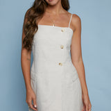 Zia Button-Front Wrap Mini Dress