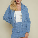Karissa Quilted Denim Tie Jacket