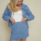 Tiffany Quilted Denim Mini Skirt