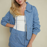 Karissa Quilted Denim Tie Jacket