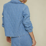 Karissa Quilted Denim Tie Jacket