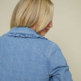 Karissa Quilted Denim Tie Jacket