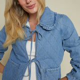 Karissa Quilted Denim Tie Jacket
