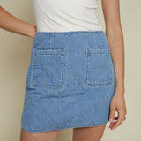 Tiffany Quilted Denim Mini Skirt