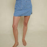 Tiffany Quilted Denim Mini Skirt