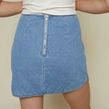 Tiffany Quilted Denim Mini Skirt
