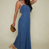 Stevie Denim Midi Dress - Medium Indigo