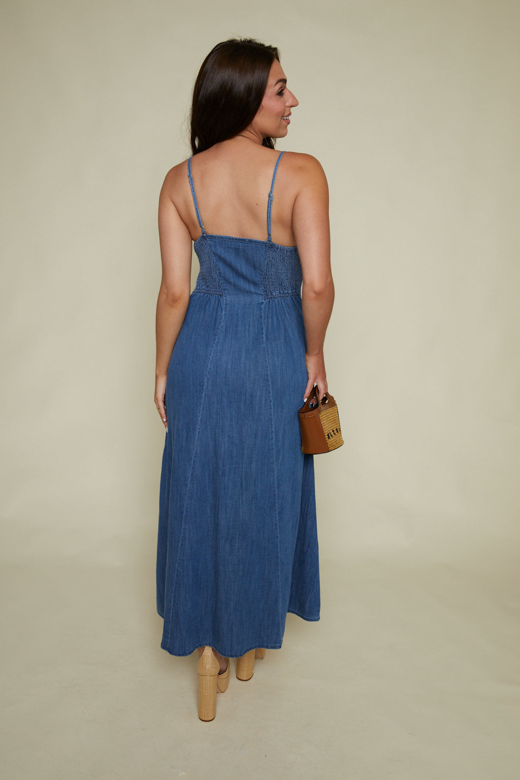 Stevie Denim Midi Dress - Medium Indigo – No. 14