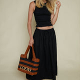 Macky Poplin Maxi Skirt - Noir
