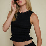 Lorelai Smocked Tank - Noir