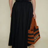 Macky Poplin Maxi Skirt - Noir