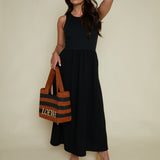 Claire Modal Rib Midi Dress - Black